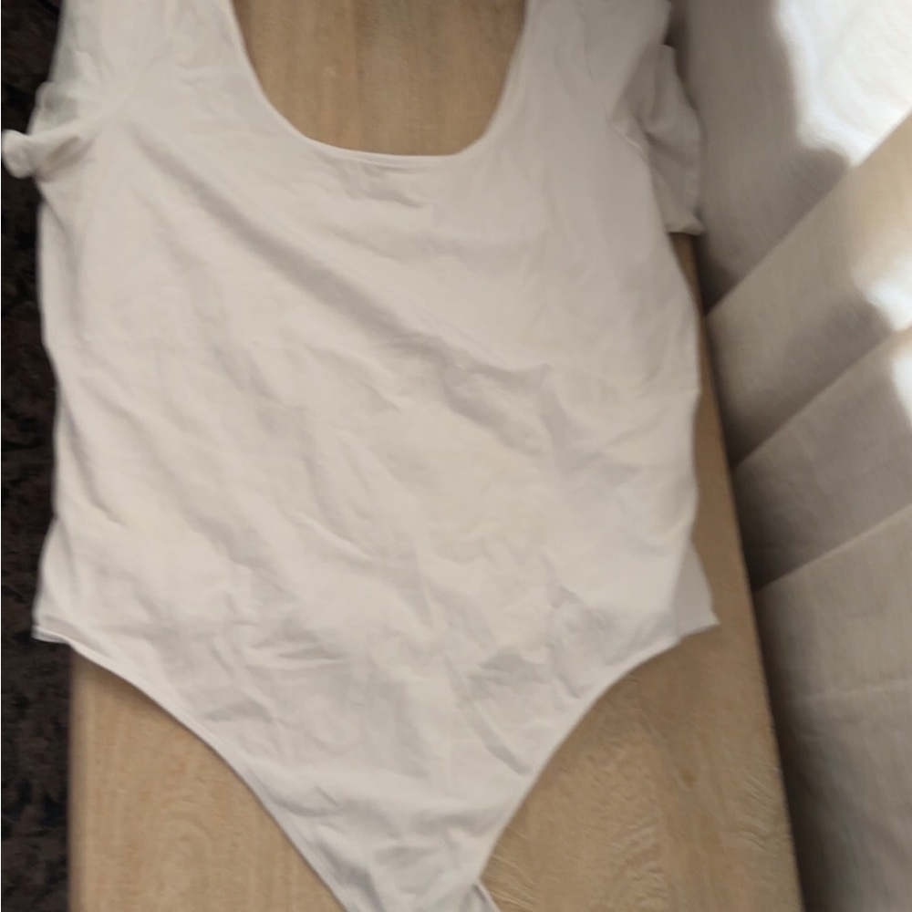 Express White Scoop Neck Bodysuit